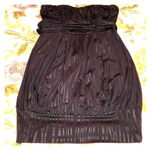 Black Zebra Stripe Strapless Bubble Dress